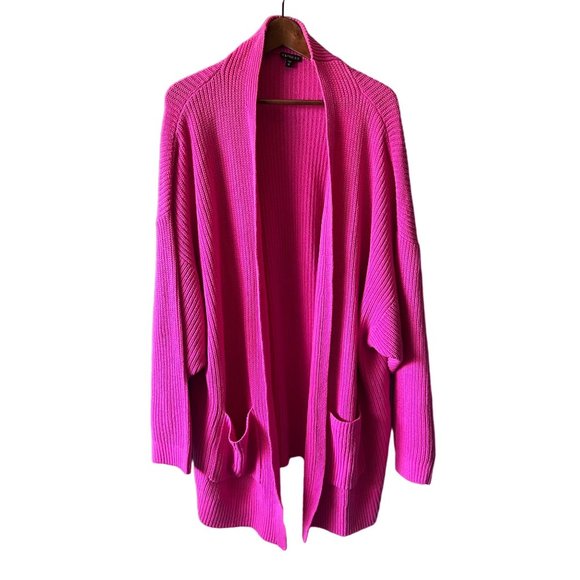 Express Sweaters - Express Cardigan Womens Extra Large Pink Drop Shoulder Barbiecore Cardigan
